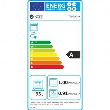 Thermogatz TGS 7301 IX . 04.401.095 Κουζίνα Ηλεκτρική 95lt με Εστίες Αερίου 90cm